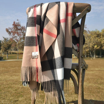 Autumn and Winter New Scarf Female British Bagh Bristled Cashmere Scarf Shawl Dual-use Thick Couple Scarf daiiibabyyy